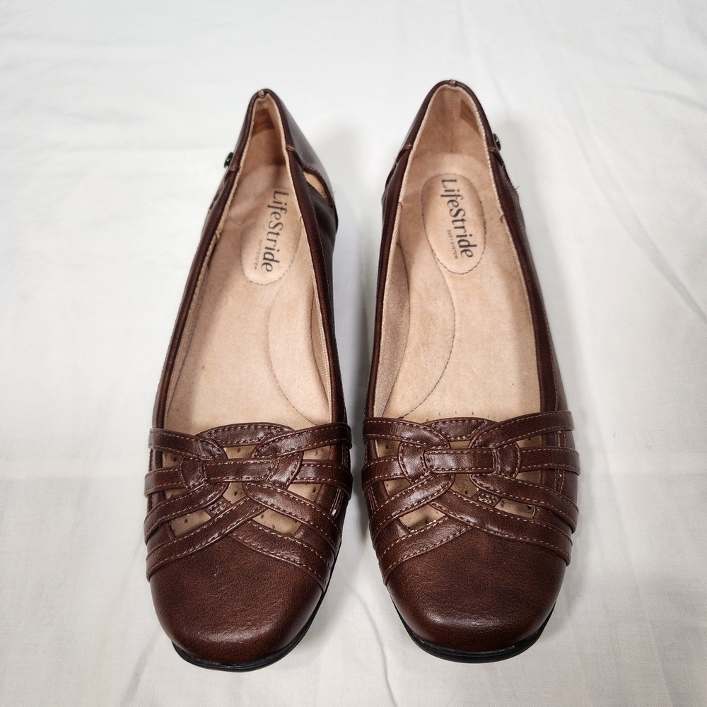 LifeStride "Diverse" Brown Comfort Flats - Women's Size 7.5W - Picture 2 of 6